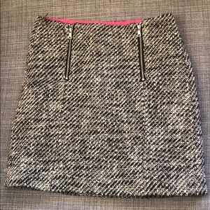 LOFT Tweed Mini Zipper Skirt
